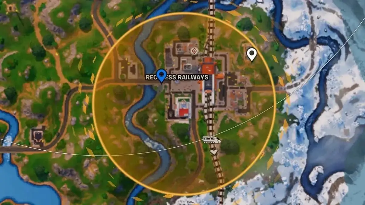 What does the yellow circle mean in Fortnite Chapter 5?