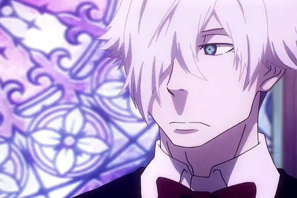 Decim from Death Parade white hair anime boy