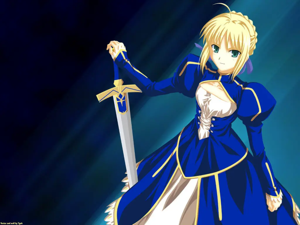 Saber from Fate/stay night cute anime girls with blonde hair