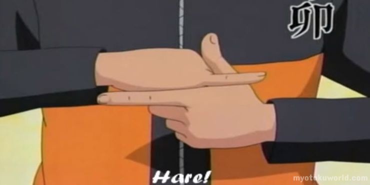 naruto Rabbit hand sign