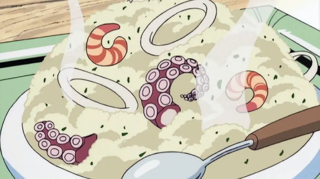 5. Sanji’s Seafood Risotto (One Piece)