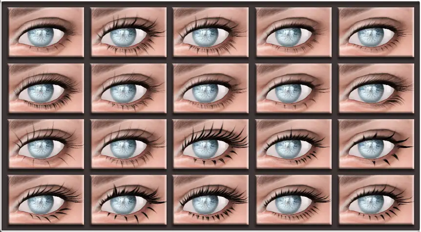 TS4 18 New Mesh Eyelashes by Glaza