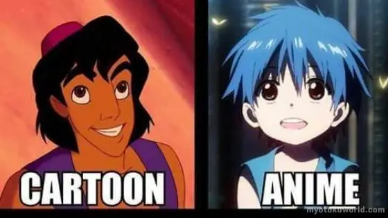 Difference between between Cartoon and Anime 1 1