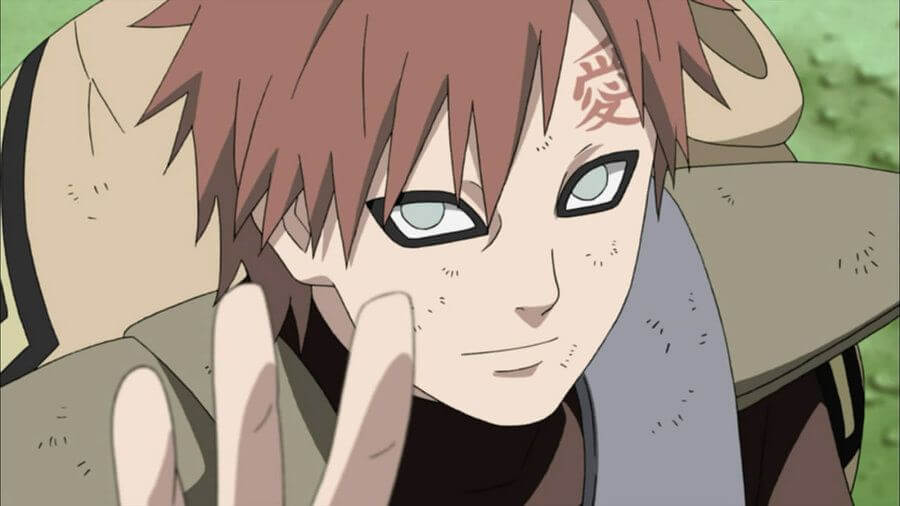 Gaara utilized sand to make an image on his face