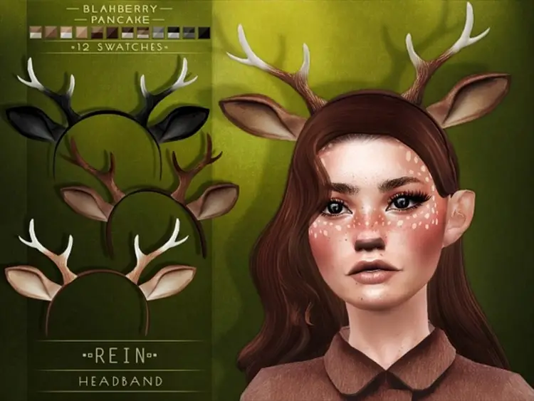 08 rein headband by blahberry pancake 26 Best Sims 4 Horns CC Mods: Horns & Antlers