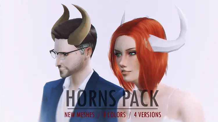 12 horns pack by azentase sims 4