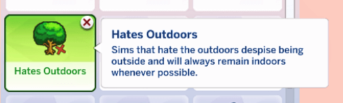 Sims 4 Hate Outdoors A Trait By MarlynSims