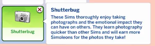 sims 4 photography trait 1