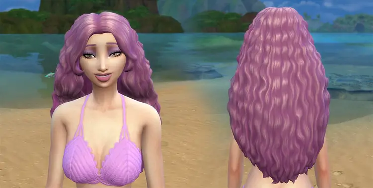 17 mermaid hairstyle sims4 cc