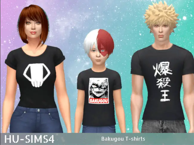 bakugo tshirts sims mod 38 Sims 4 My Hero Academia Mods & CC Packs