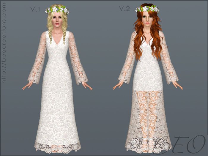 bohemian wedding dress sims4
