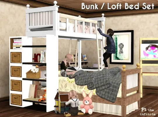 bunk bed set 23 Sims 4 Bunk Bed CC & Mods