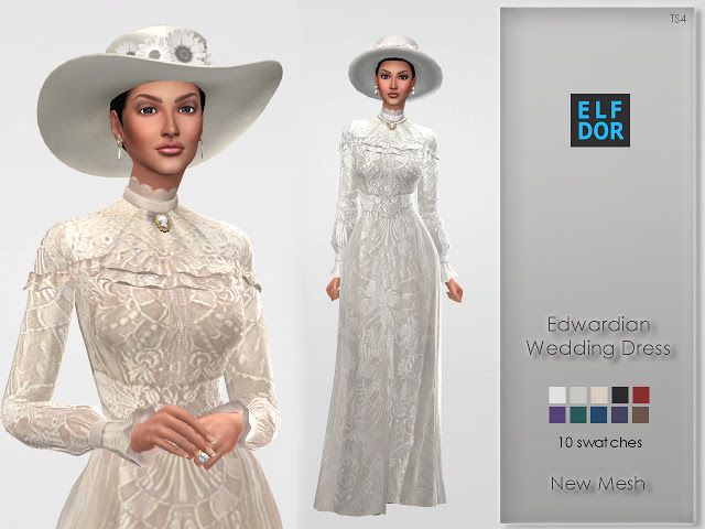 edwardian wedding dress mod sims4