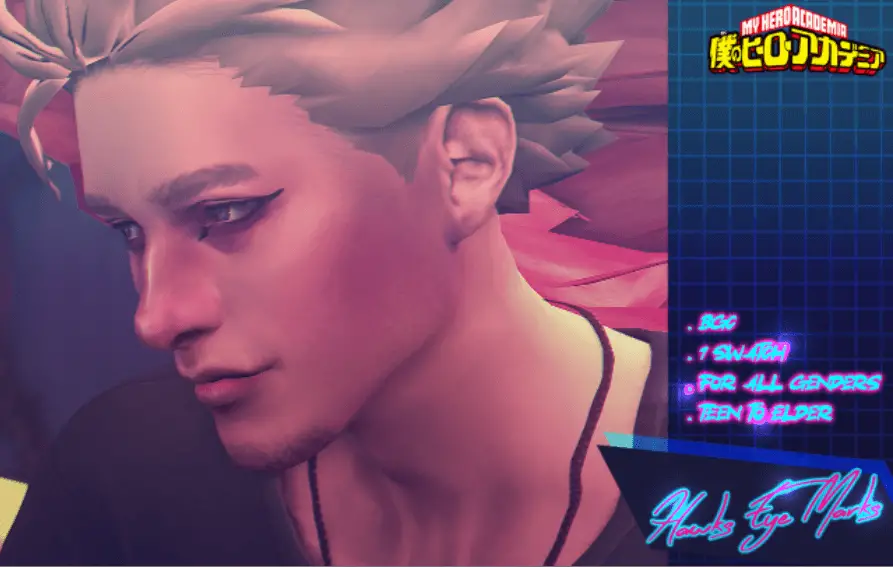 hawksy eye marks sims mod 38 Sims 4 My Hero Academia Mods & CC Packs