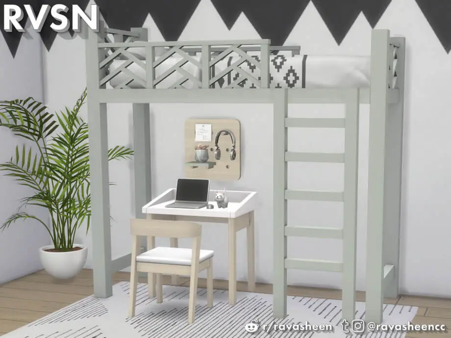 loft bed set 2 23 Sims 4 Bunk Bed CC & Mods