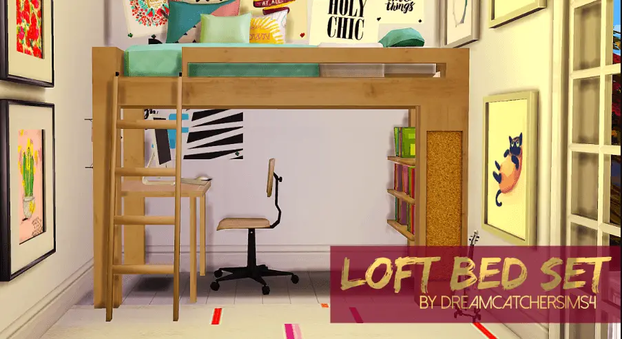 23 Sims 4 Bunk Bed Cc Mods My Otaku, Can You Make A Queen Loft Bed In Minecraft
