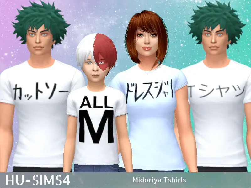 midoriya tshirts sims mod 38 Sims 4 My Hero Academia Mods & CC Packs