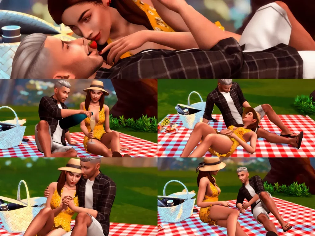 picnic for two posepack 25 Best Sims 4 Couple Pose Packs