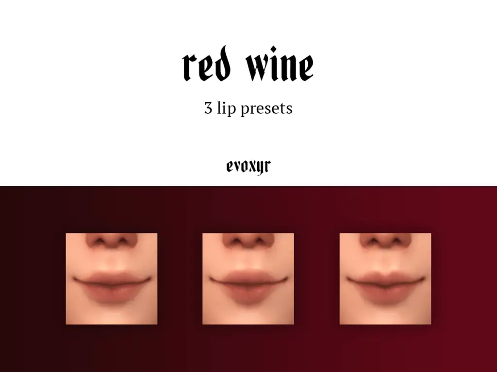red wine lip preset sims mods
