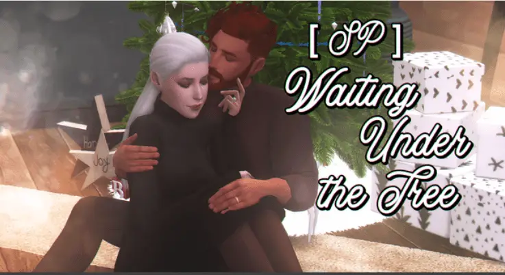 sims waiting under a tree poses