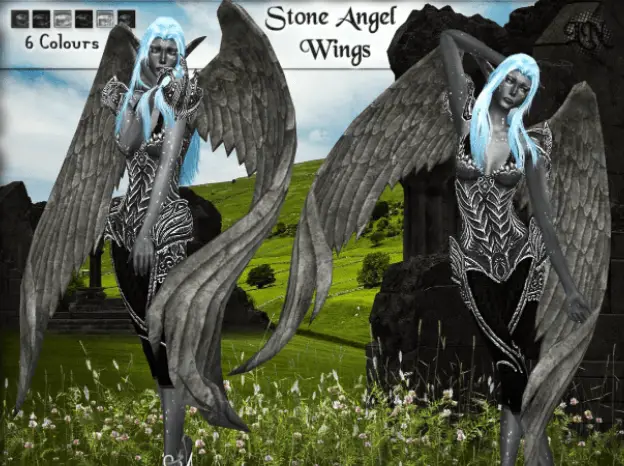 stone angel wings sims mod