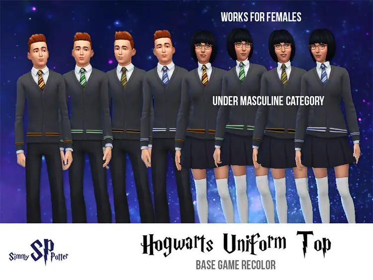 06 hogwarts uniform top sims4 cc