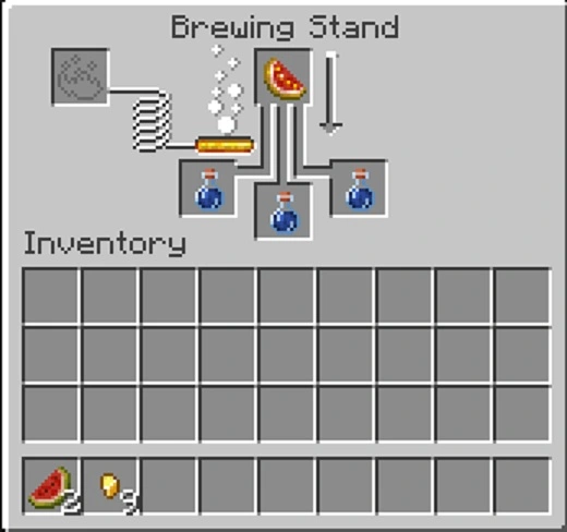 Brewing Potion of Healing in Minecraft