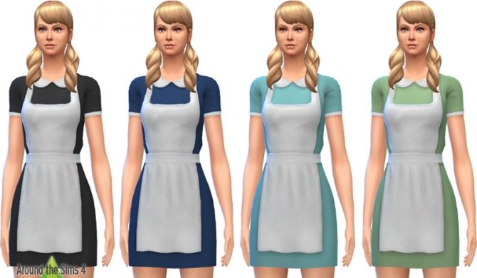 Waitress Maid Dress With Apron SIMS 4