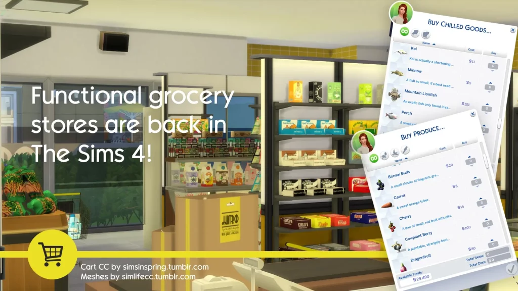 grocery mods sims4