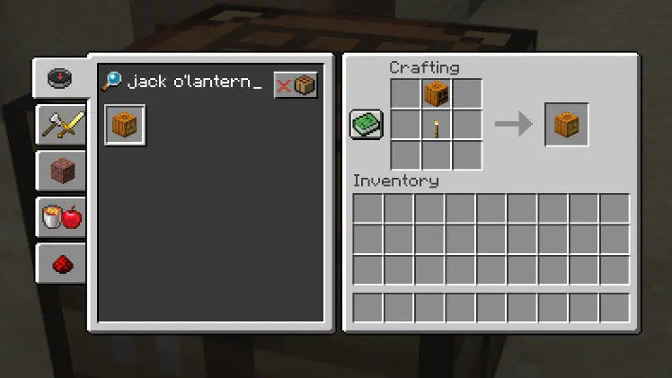 making a jack o lantern minecraft