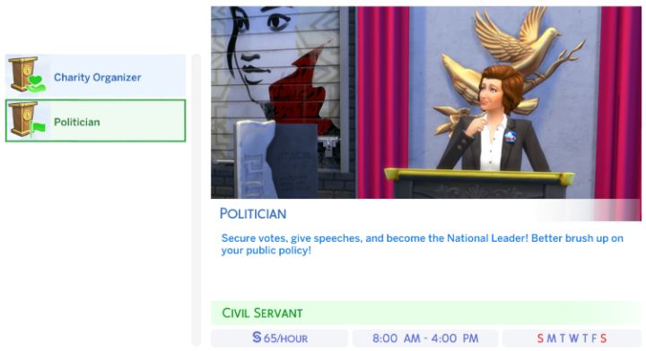 sims4 politician career