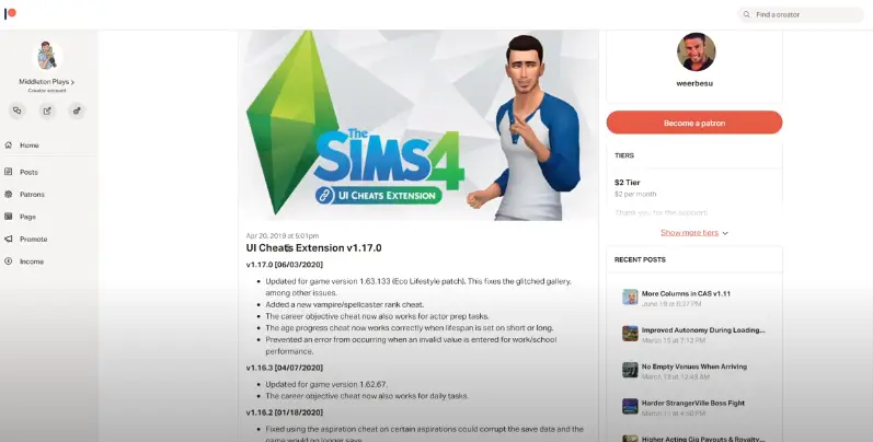 sims 4 ui cheats update june 2021