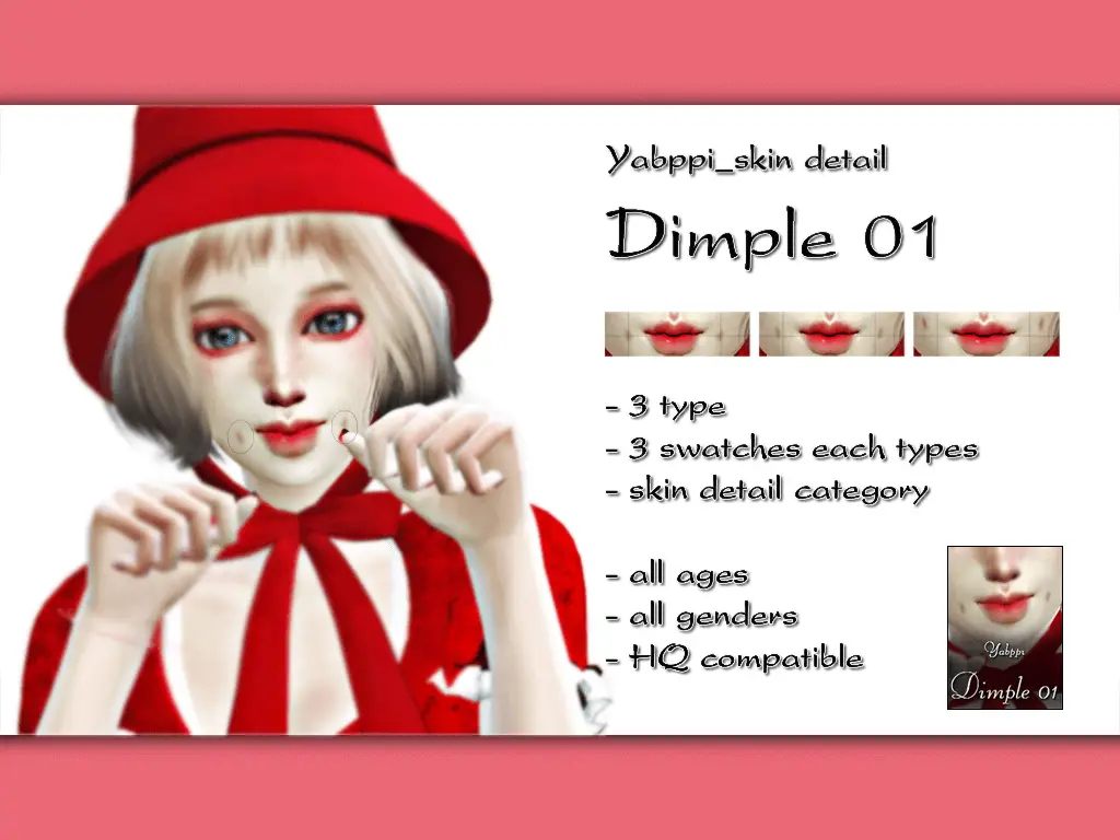 yabbpi detailed dimples sims 4