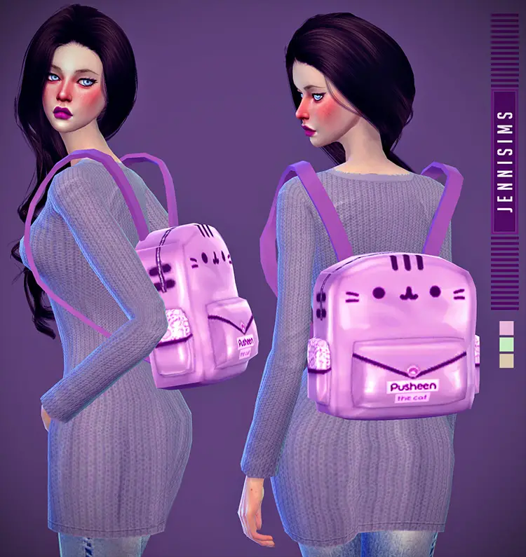 04 backpack and bow sims 4 cc