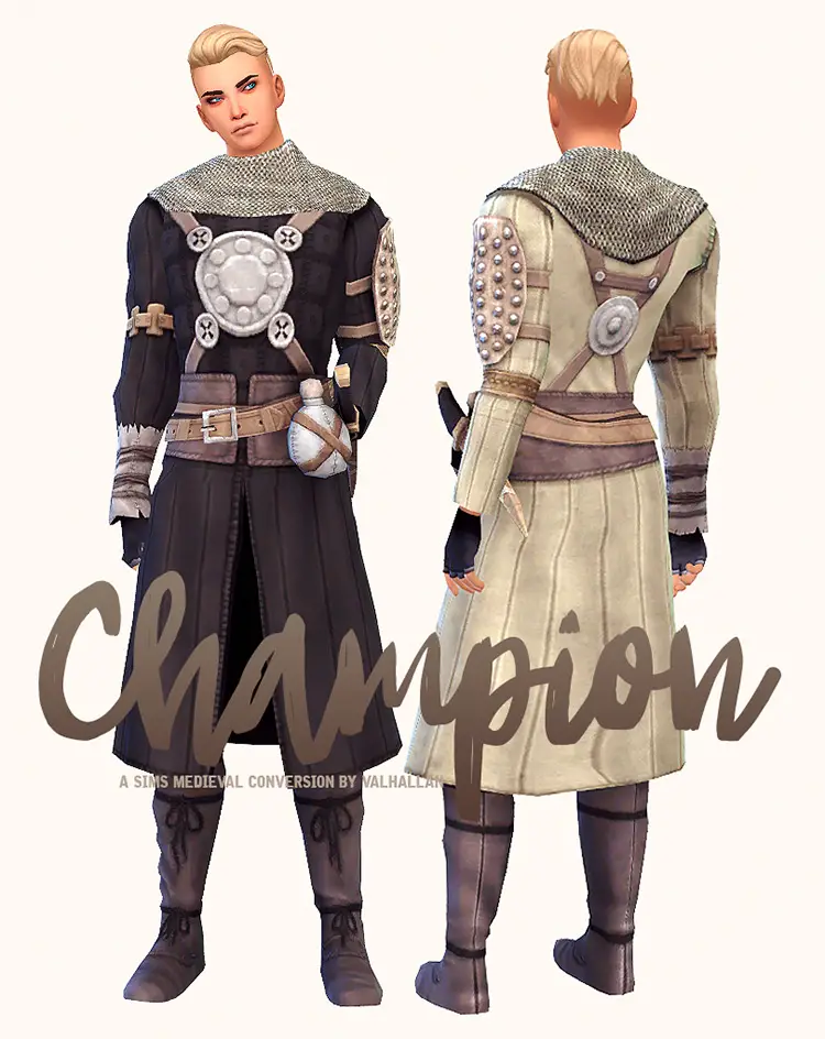 06 champion the sims medieval conversion by valhallan sims 4 cc