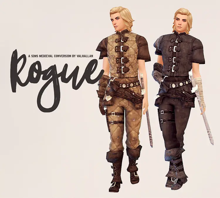 07 rogue the sims medieval outfit conversion by valhallan ts4 cc
