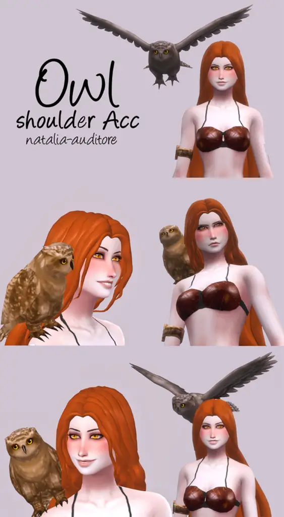 12 owl shoulder acc by natalia auditore sims 4 cc