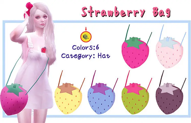 12 strawberry bag sims 4 cc