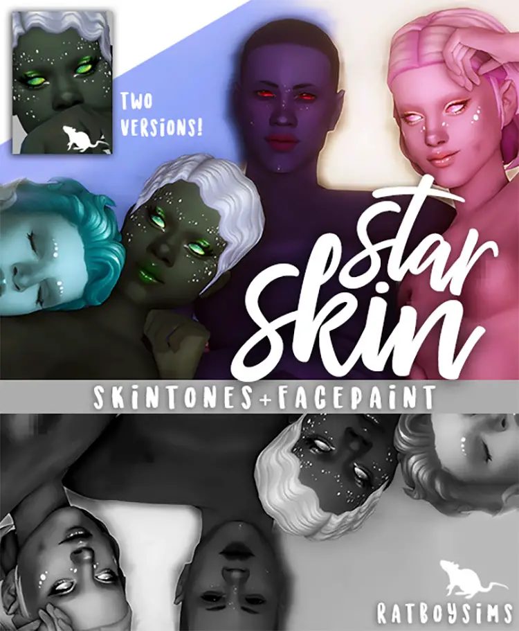 17 star skin skintones facepaint by ratboysims cc sims4