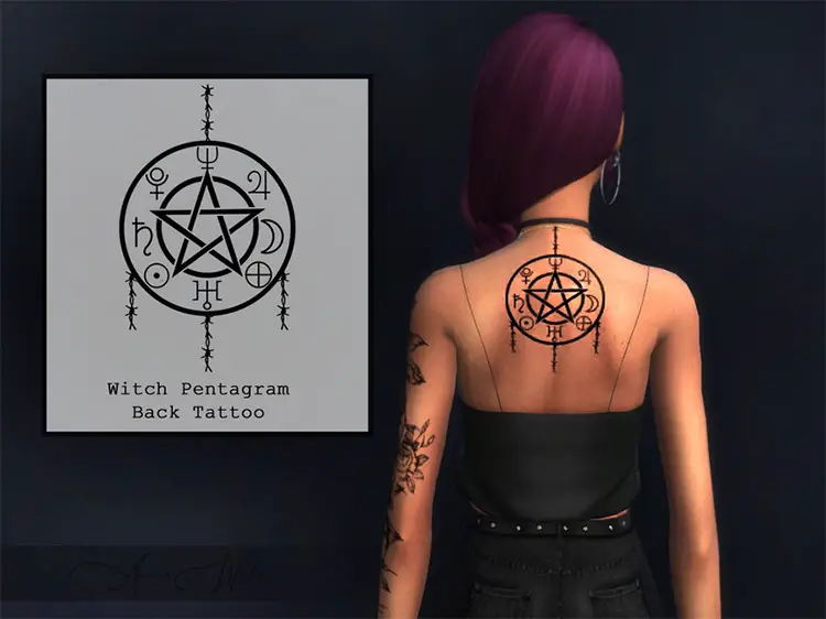 19 witch pentagram back tattoo sims 4 cc 20 Best Sims 4 Witch Mods & CC