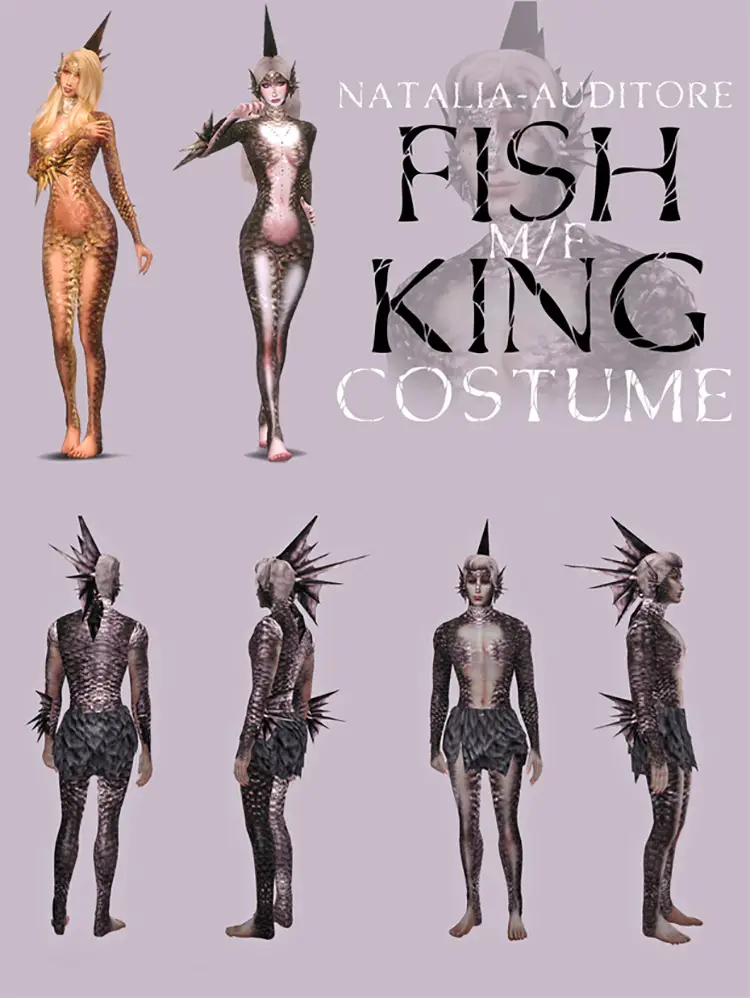 20 fish king m f costume by natalia auditore cc sims4