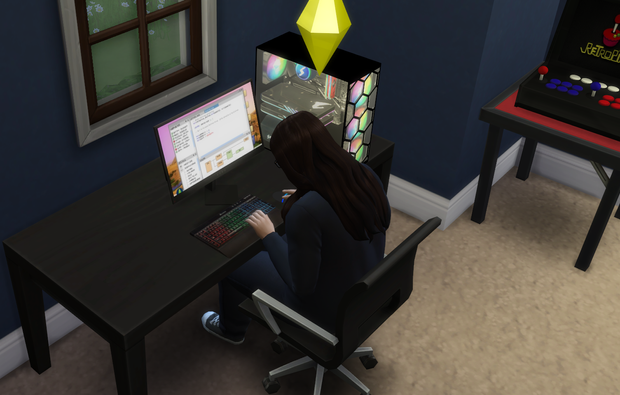 Gaming PC Mouse Keyboard Monitor Set 21 Sims 4 Computers Custom Content