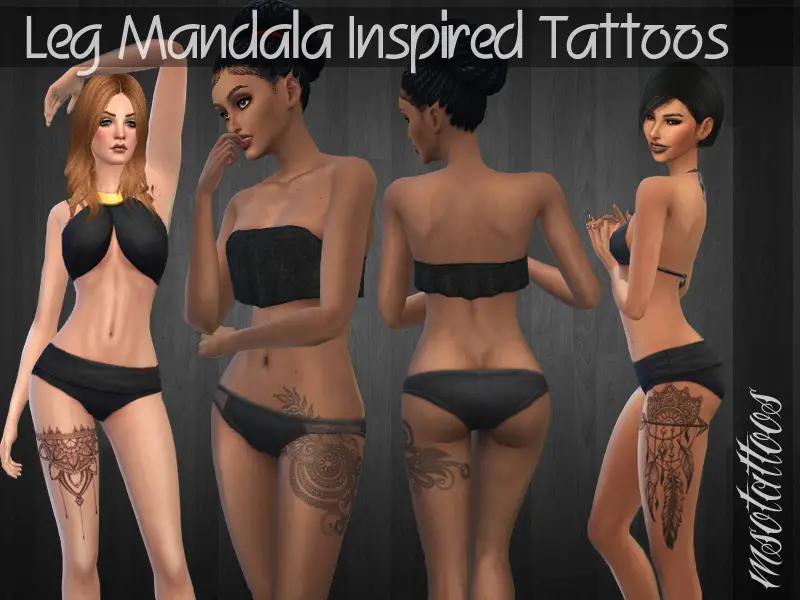 Leg Mandala Inspired Tattoos