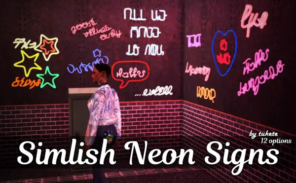 Simlish Signs 10 Best Sims 4 Neon Lights & Neon Signs CC