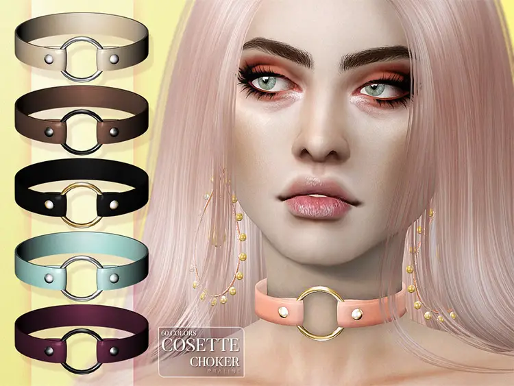 03 thick leather cosette choker style sims4 1