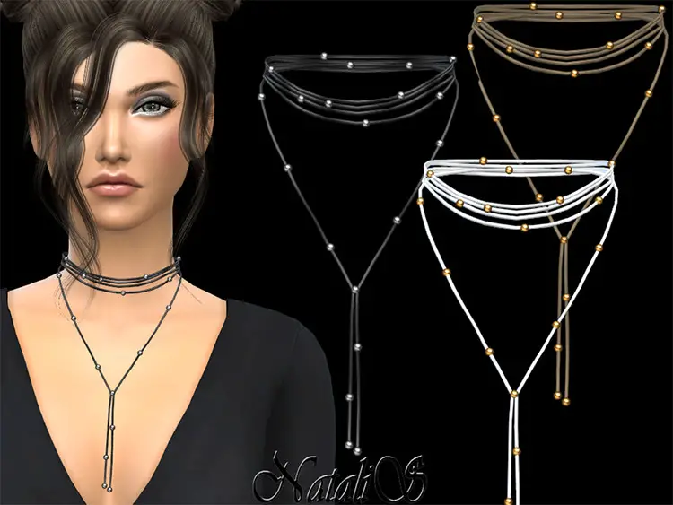 06 metal suede choker necklace sims4 cc