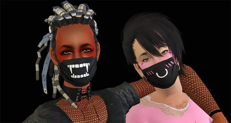 09 black art face masks sims4 cc