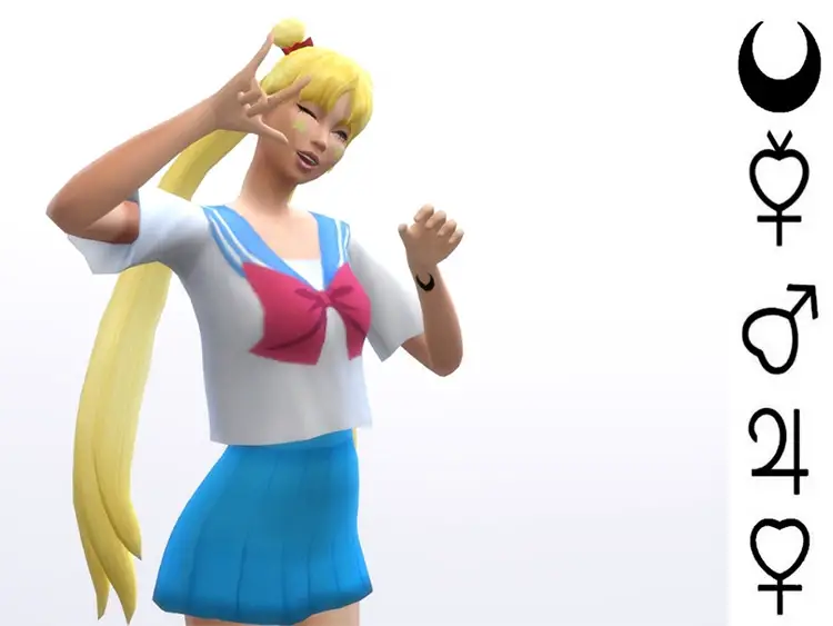 09 sailor scout tattoos sims4 cc 10 Best Sims 4 Sailor Moon CC & Mods