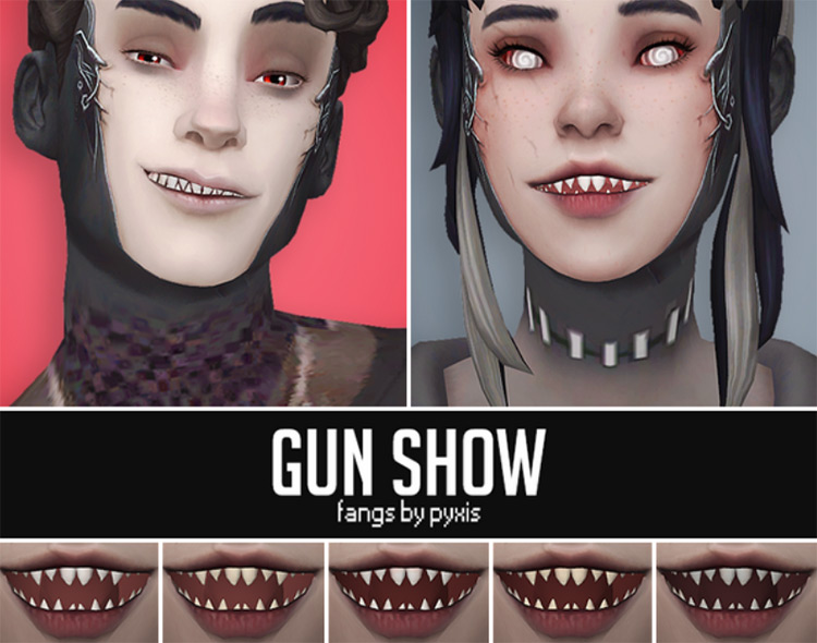 10 gun show fangs sims 4 cc