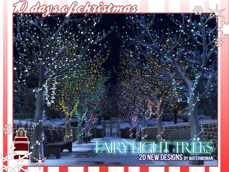14 fairy light trees sims 4 cc